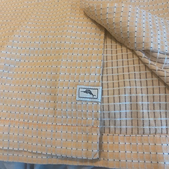 Tommy Bahama Shirt Mens Large Orange Hawaiian Silk Blend Short Sleeve Vacation - Picture 6 of 9